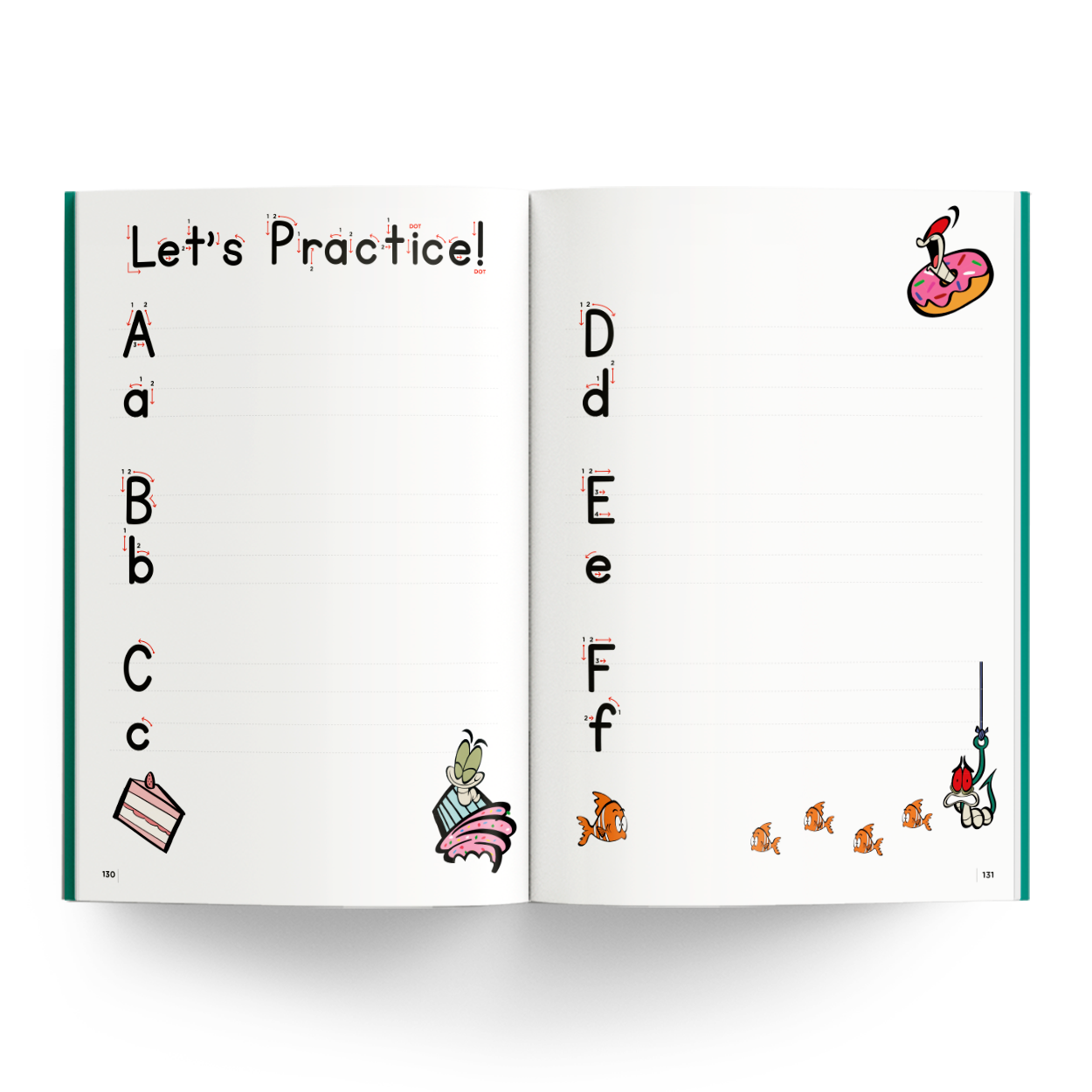 ABCHandwriting practice page - Danish carousel