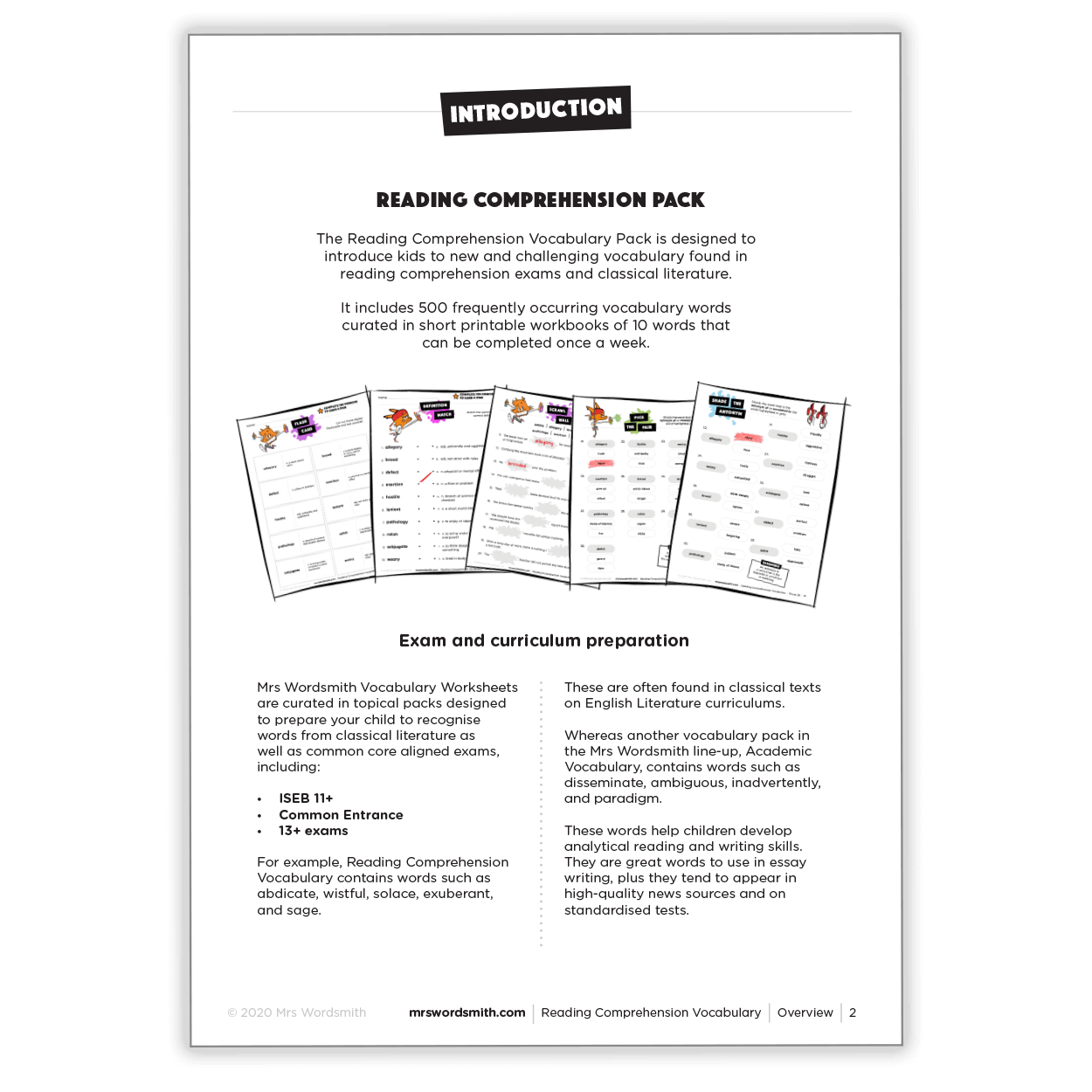 Reading Comprehension Vocabulary + 3 months free of Word Tag ® Video Game