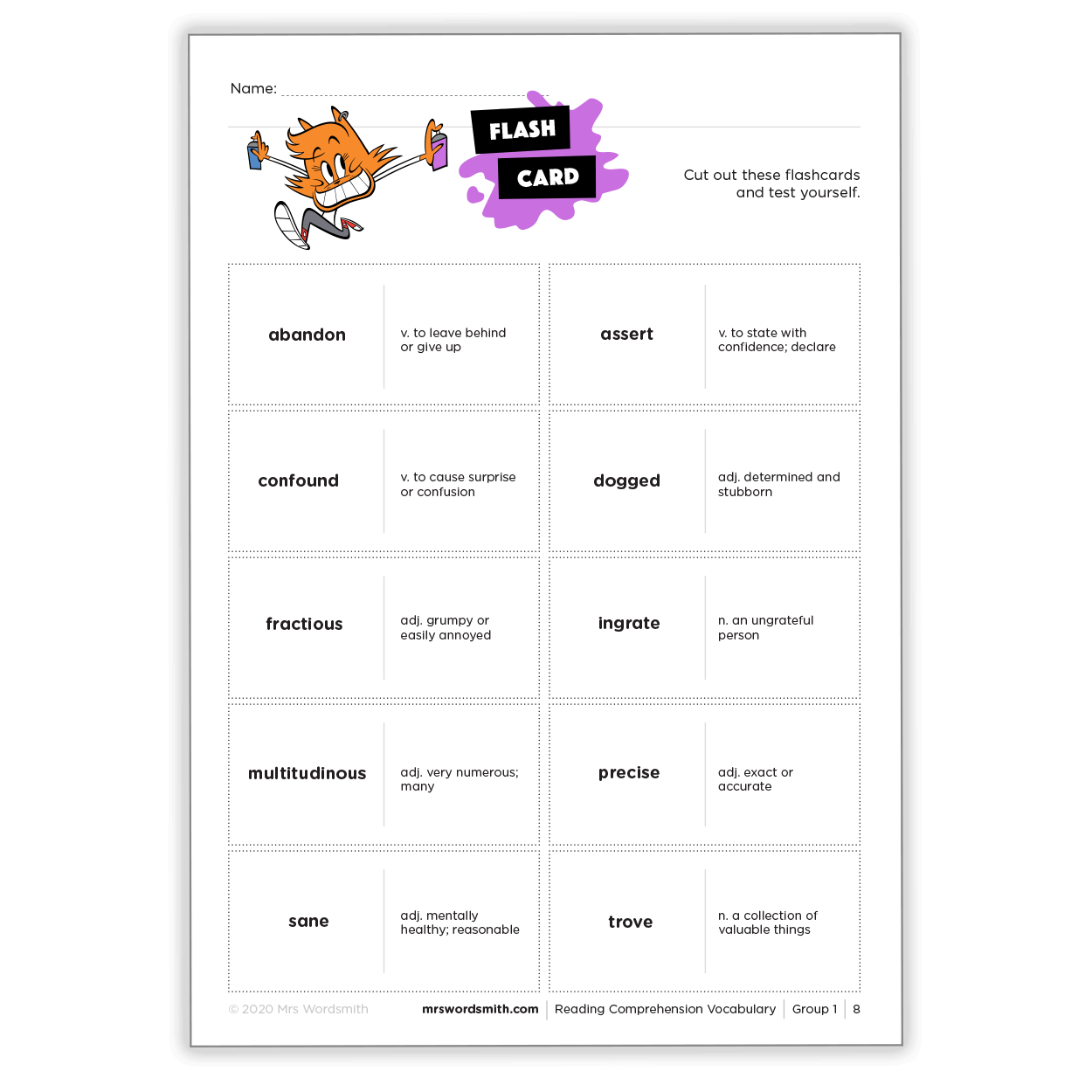 Reading Comprehension Vocabulary + 3 months free of Word Tag ® Video Game