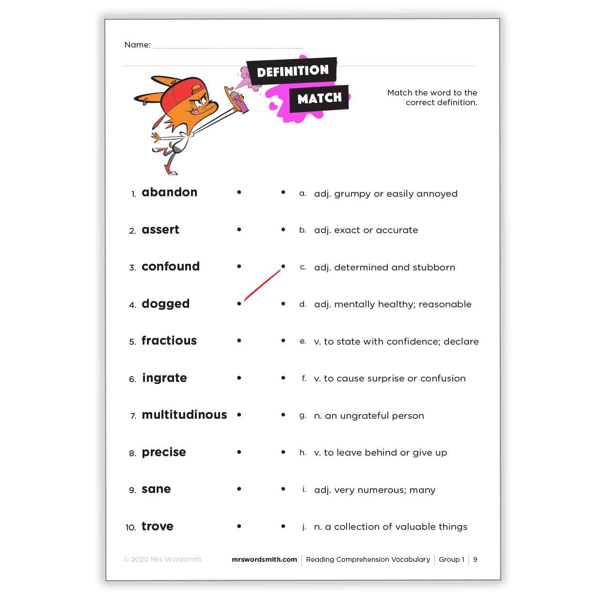 Reading Comprehension Vocabulary + 3 months free of Word Tag ® Video Game