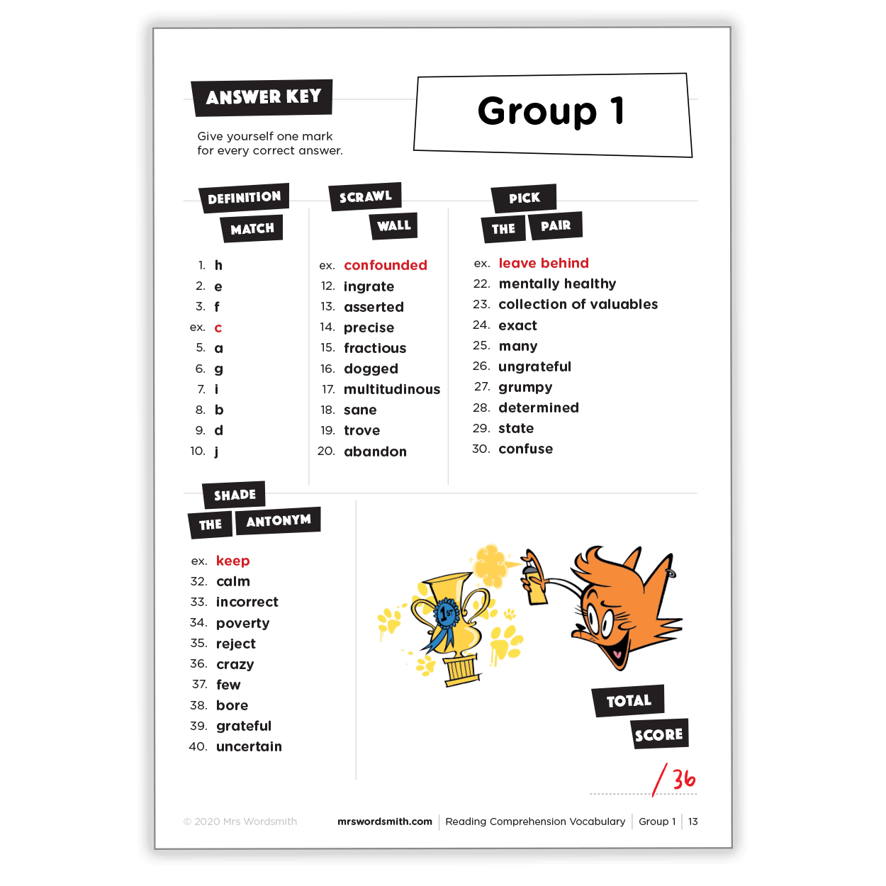 Reading Comprehension Vocabulary + 3 months free of Word Tag ® Video Game