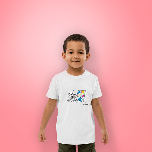 Kids' white t-shirt with paint design