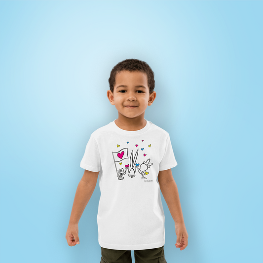 Kids' Solidarity T-shirt with heart design