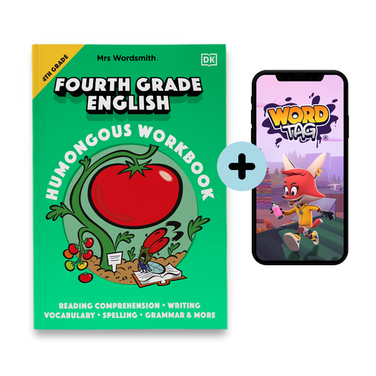 Grade 4 English Humongous Workbook + Word Tag Game