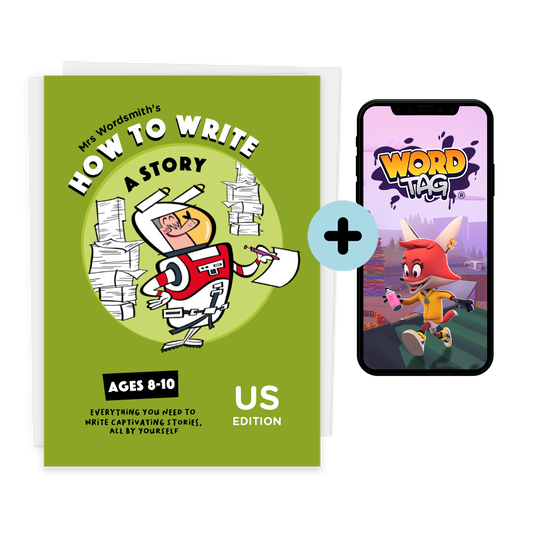 How to Write a Story book & Word Tag game for ages 8-10 (US edition)
