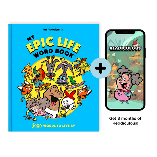 My Epic Life Word Book & Readiculous app mockup