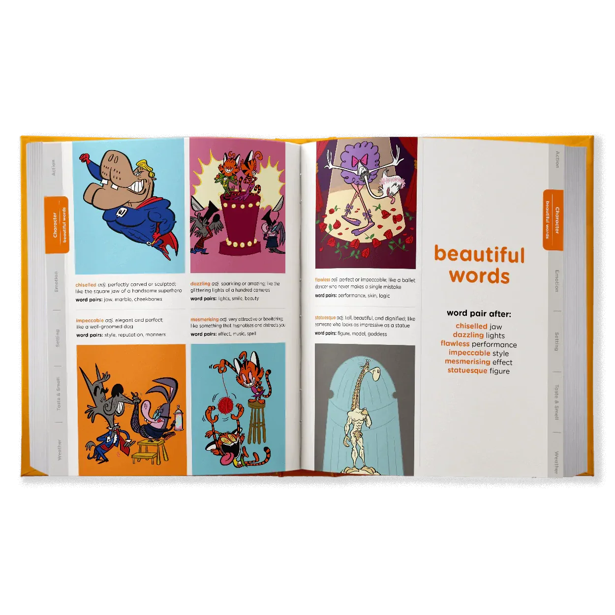 ProductpageAsset Carousel - Open book with beautiful words and illustrations.