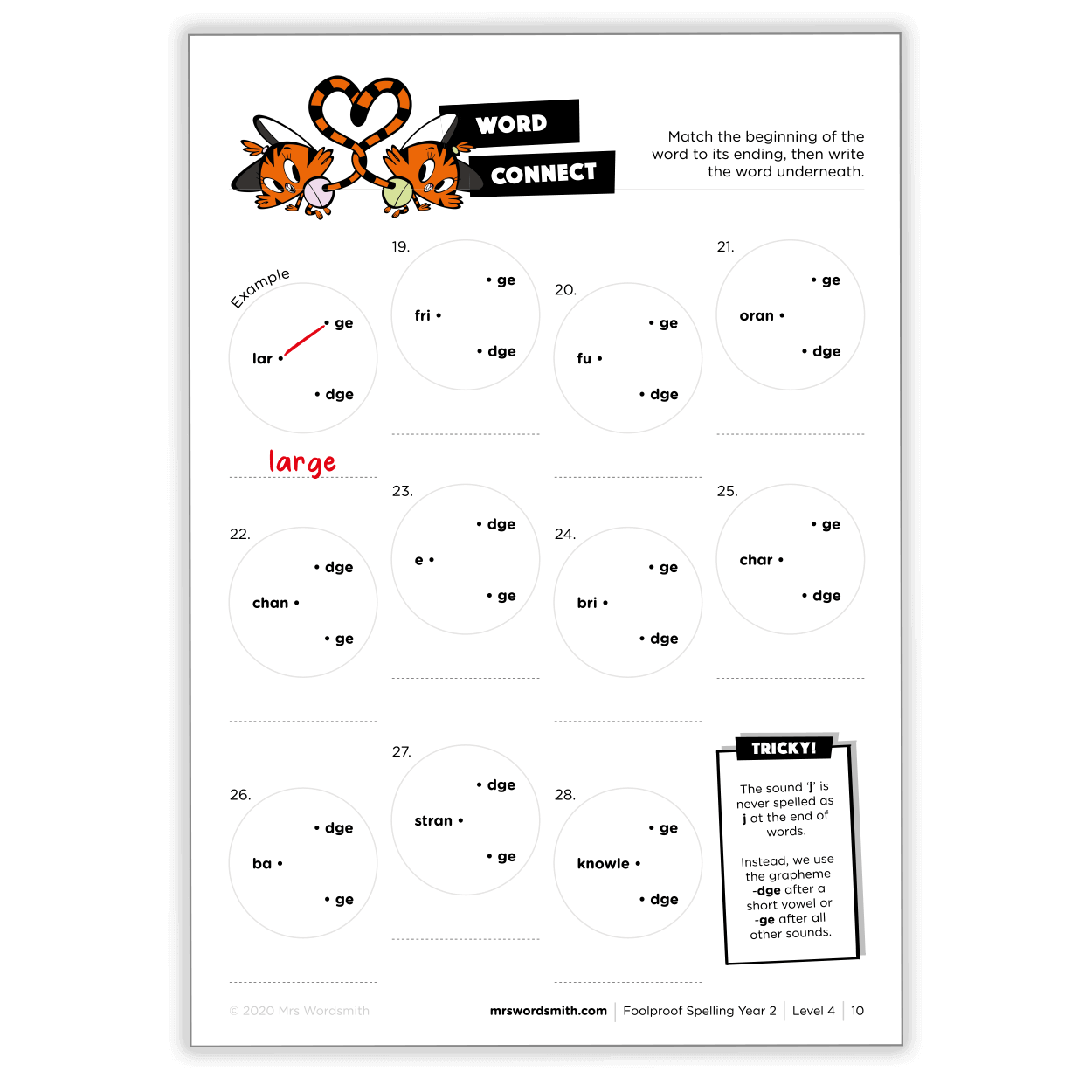 Word Connect matching exercise