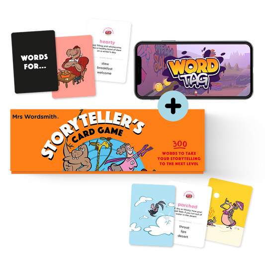 Storyteller's Card Game with Word Tag app.