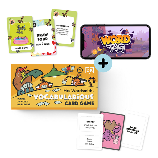 Vocabularious card game and Word Tag app