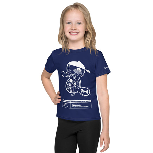 Kids white duck print crew neck t-shirt front view